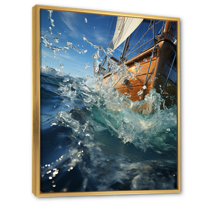 Sailboat Dynamic Contrasts - Boat Sailing Canvas Wall Art