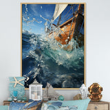 Sailboat Dynamic Contrasts - Boat Sailing Canvas Wall Art