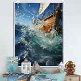 Sailboat Dynamic Contrasts - Boat Sailing Canvas Wall Art
