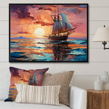 Sailboat Fluid Horizons I - Boat Sailing Canvas Wall Art