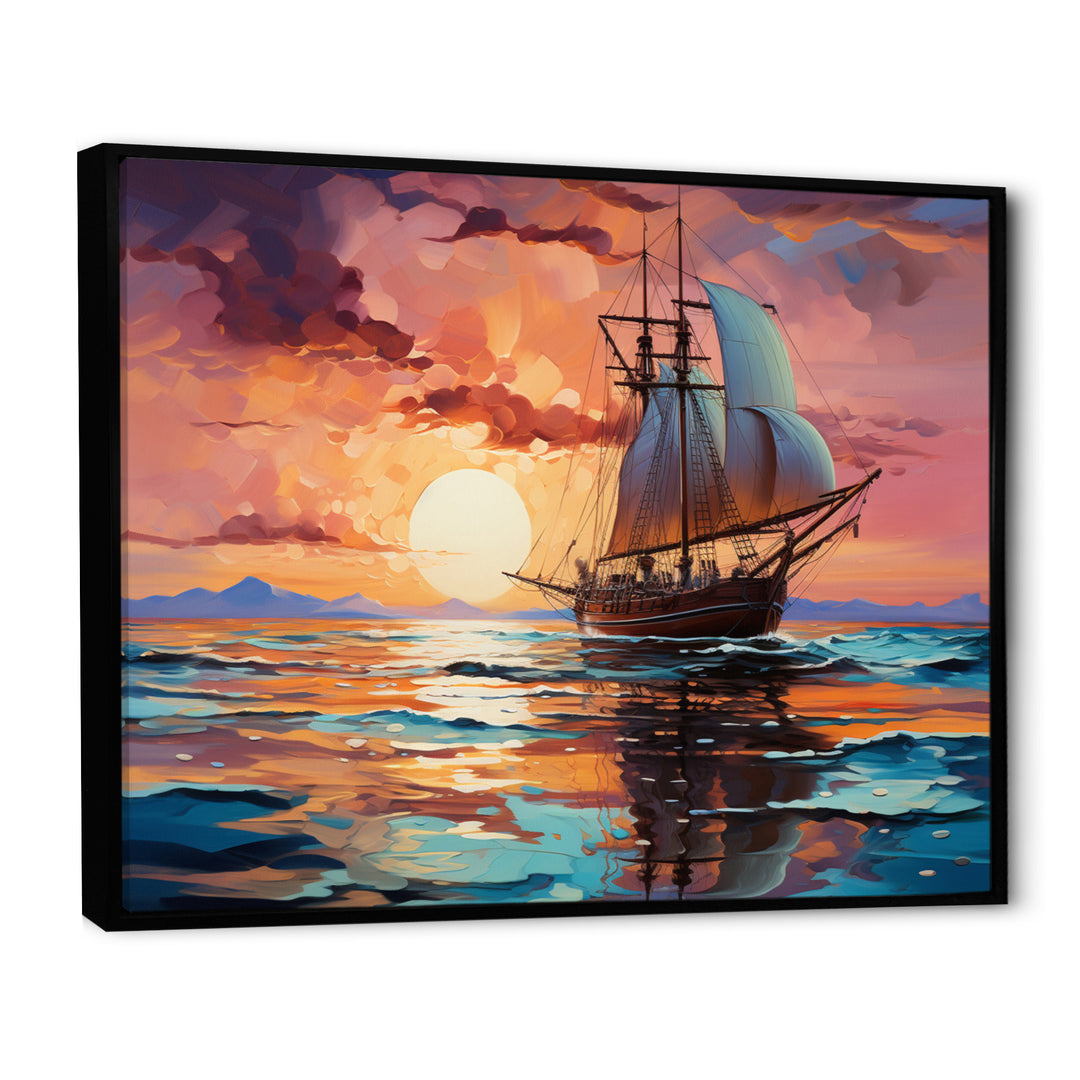 Sailboat Fluid Horizons I - Boat Sailing Canvas Wall Art