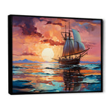 Sailboat Fluid Horizons I - Boat Sailing Canvas Wall Art