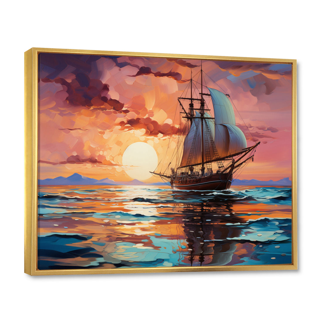 Sailboat Fluid Horizons I - Boat Sailing Canvas Wall Art