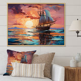 Sailboat Fluid Horizons I - Boat Sailing Canvas Wall Art