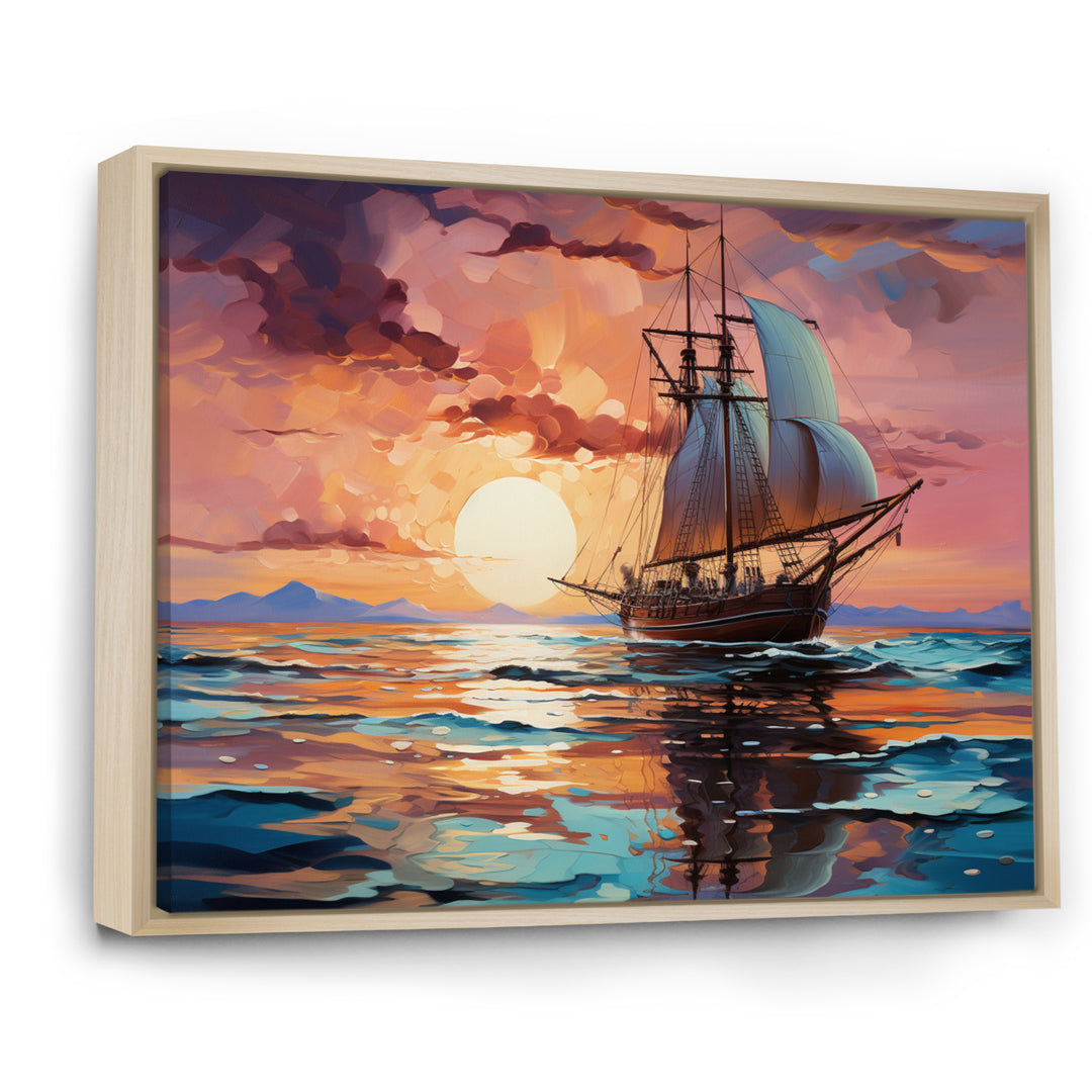 Sailboat Fluid Horizons I - Boat Sailing Canvas Wall Art