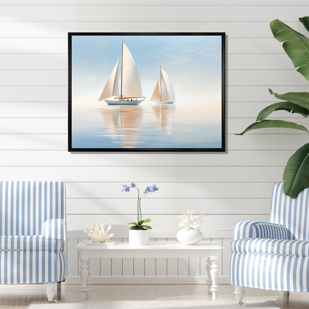 Sailboat Harmonious Tides I - Boat Sailing Canvas Wall Art
