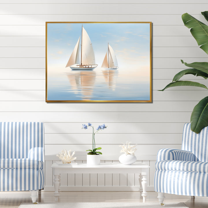 Sailboat Harmonious Tides I - Boat Sailing Canvas Wall Art