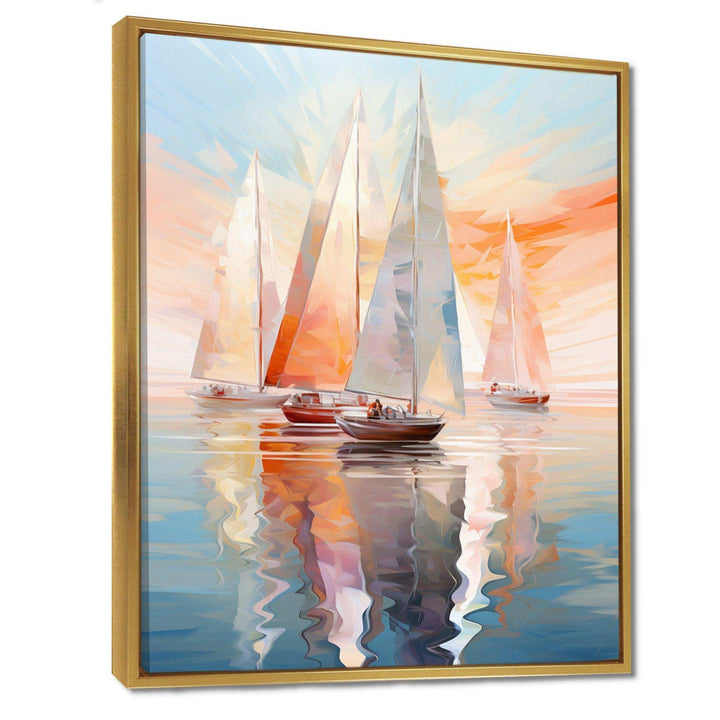 Minimalism Sailboat Rhythms IX - Transportation Canvas Wall Art