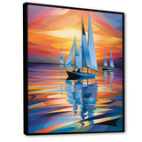 Sailboat Harmony At Sea - Boat Sailing Canvas Wall Art