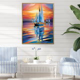 Sailboat Harmony At Sea - Boat Sailing Canvas Wall Art
