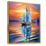 Sailboat Harmony At Sea - Boat Sailing Canvas Wall Art