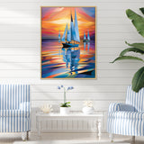 Sailboat Harmony At Sea - Boat Sailing Canvas Wall Art