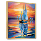 Sailboat Harmony At Sea - Boat Sailing Canvas Wall Art