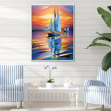 Sailboat Harmony At Sea - Boat Sailing Canvas Wall Art