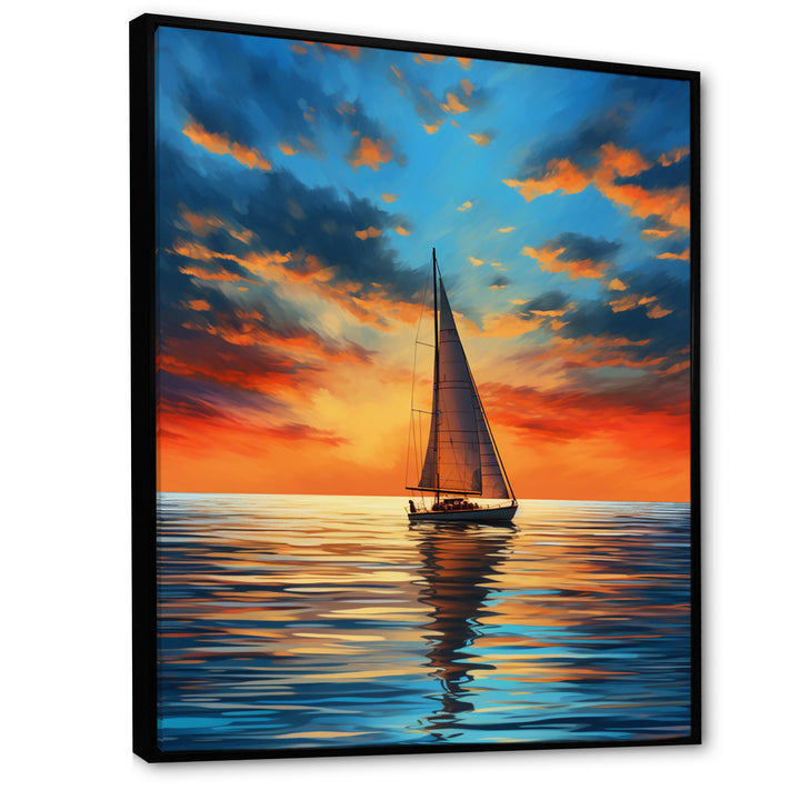 Sailboat Luminous Horizons I - Boat Sailing Canvas Wall Art