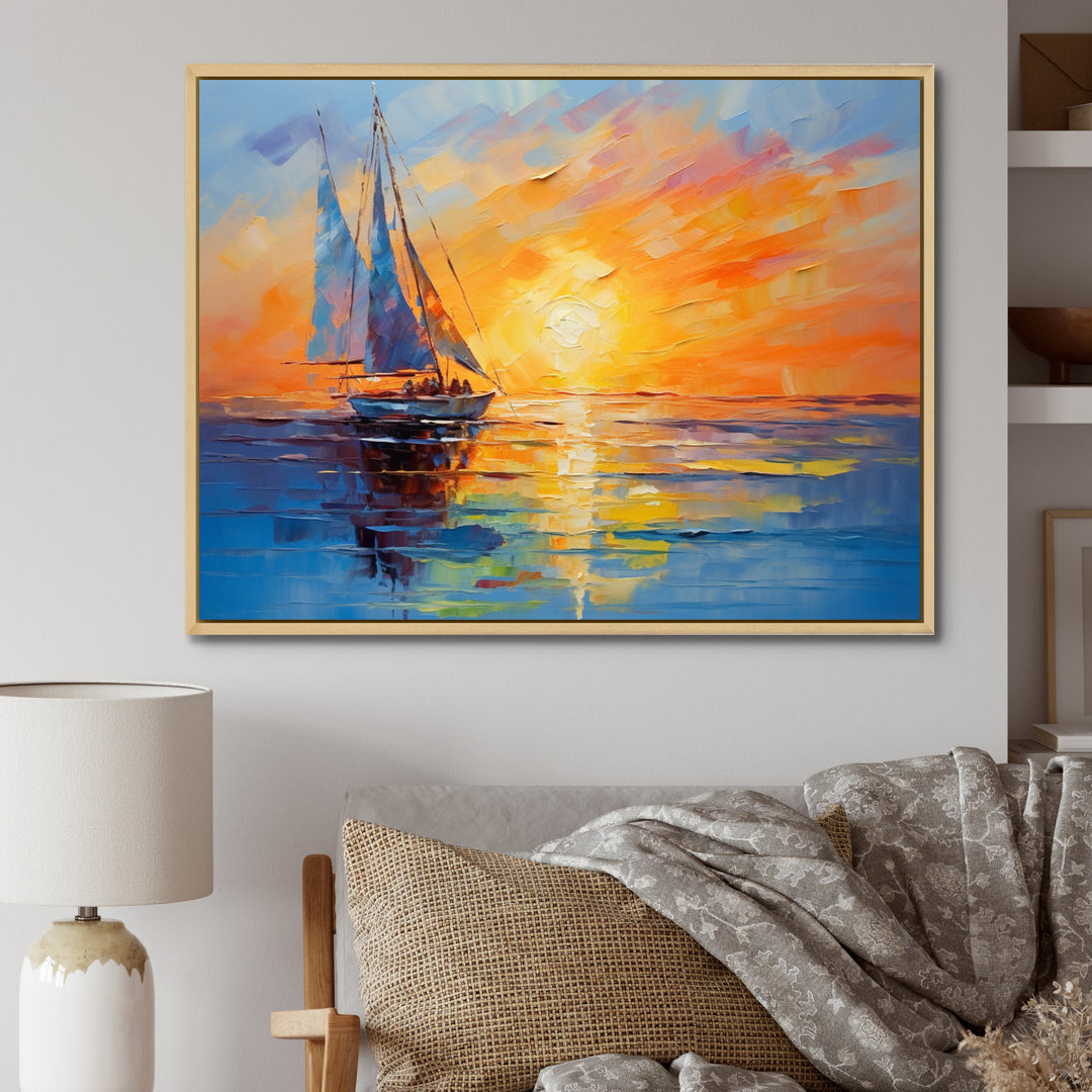 Sailboat Maritime Impressions - Boat Sailing Canvas Wall Art