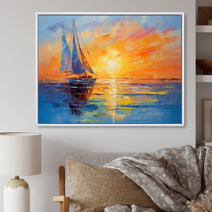 Sailboat Maritime Impressions - Boat Sailing Canvas Wall Art