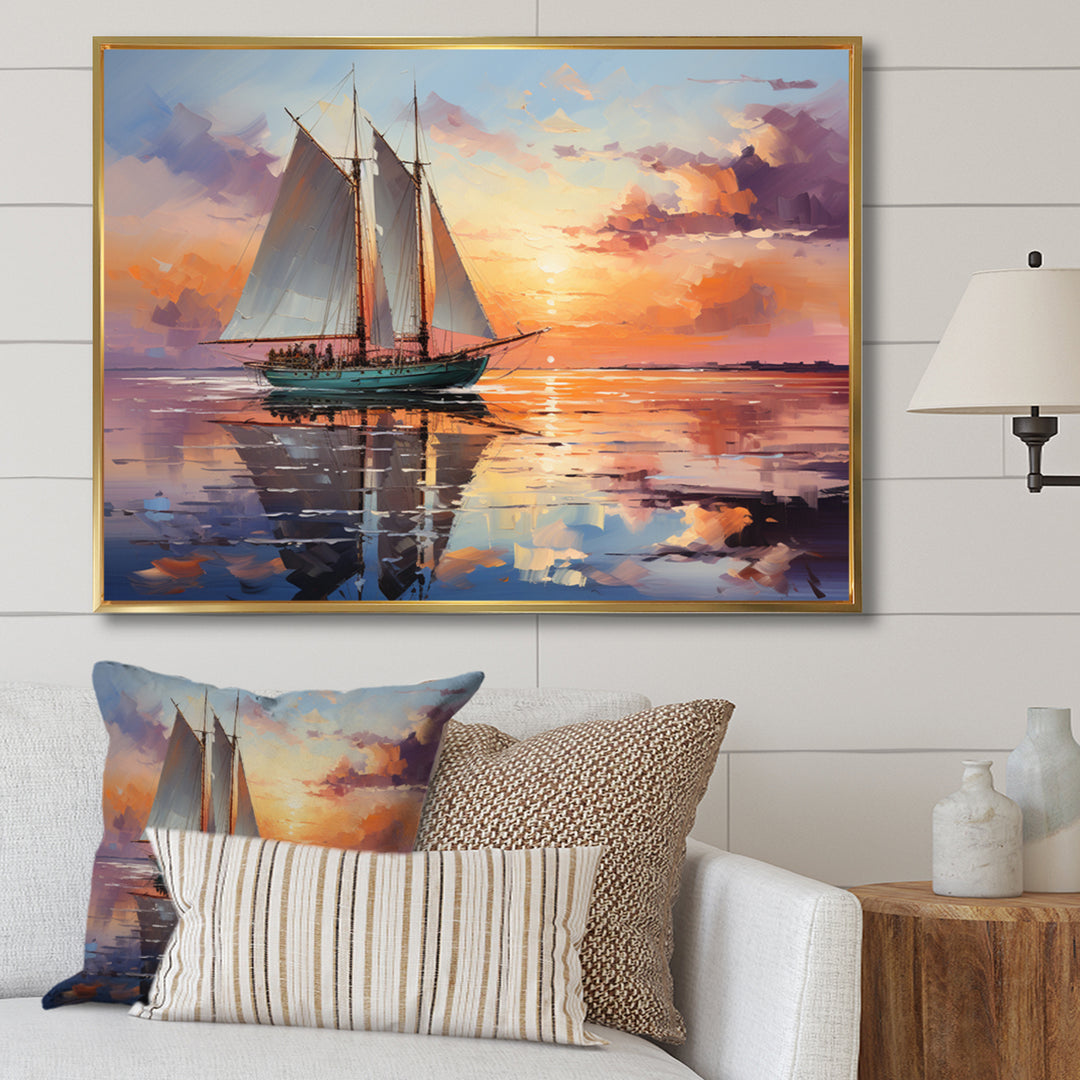 Sailboat Maritime Melody I - Boat Sailing Canvas Wall Art