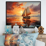 Sailboat Ocean Dance I - Boat Sailing Canvas Wall Art