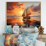 Sailboat Ocean Dance I - Boat Sailing Canvas Wall Art