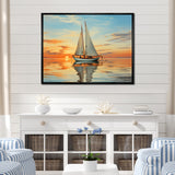 Sailboat Rhythmic Reflections I - Boat Sailing Canvas Wall Art