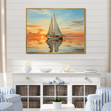 Sailboat Rhythmic Reflections I - Boat Sailing Canvas Wall Art