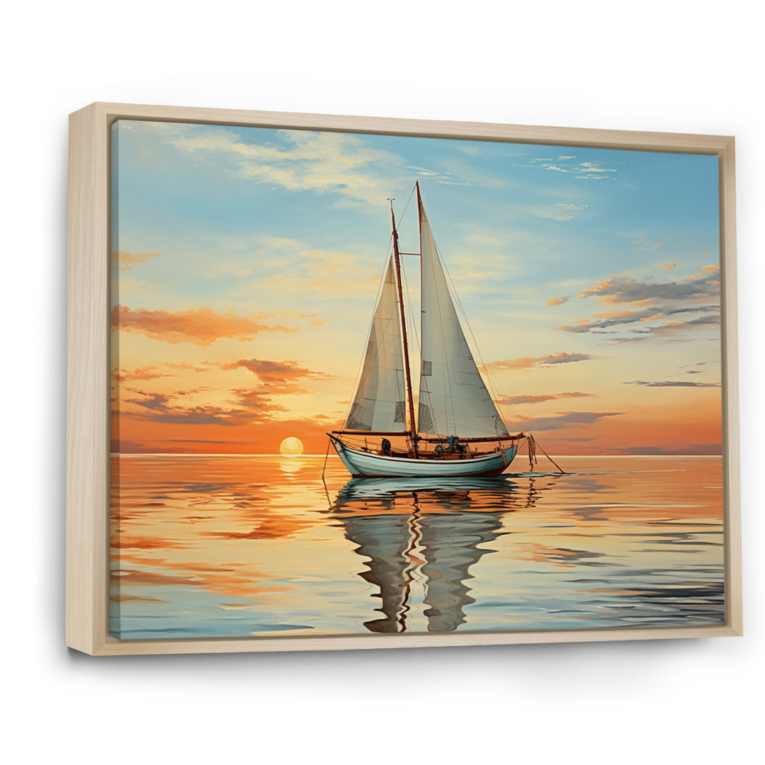 Sailboat Rhythmic Reflections I - Boat Sailing Canvas Wall Art