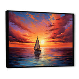 Sailboat Sailing Into Sunset I - Boat Sailing Canvas Wall Art