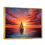 Sailboat Sailing Into Sunset I - Boat Sailing Canvas Wall Art