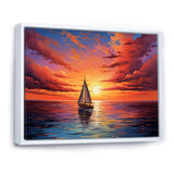 Sailboat Sailing Into Sunset I - Boat Sailing Canvas Wall Art