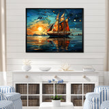 Sailboat Sailing Through Time I - Boat Sailing Canvas Wall Art