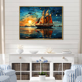 Sailboat Sailing Through Time I - Boat Sailing Canvas Wall Art