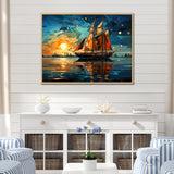 Sailboat Sailing Through Time I - Boat Sailing Canvas Wall Art