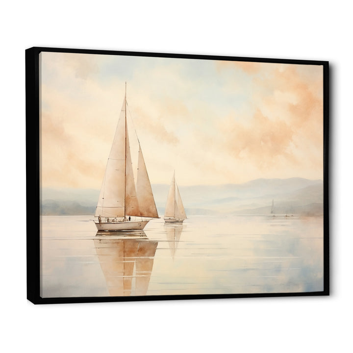 Minimalism Sailboat Serene I - Boat Sailing Canvas Wall Art