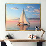 Sailboat Solitary Sail - Boat Sailing Canvas Wall Art