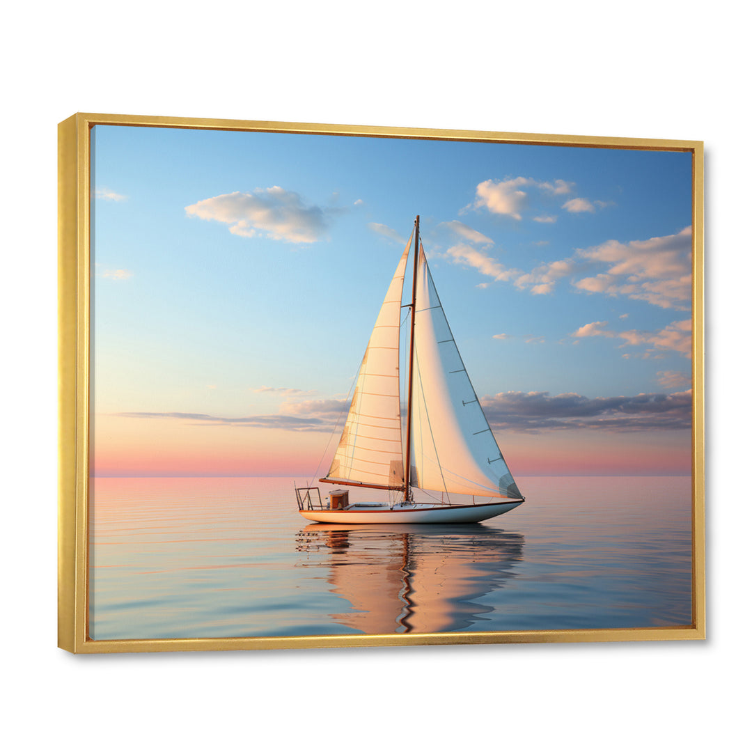 Sailboat Solitary Sail - Boat Sailing Canvas Wall Art