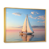 Sailboat Solitary Sail - Boat Sailing Canvas Wall Art