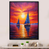 Sailboat Sunset Sails - Boat Sailing Canvas Wall Art