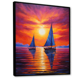 Sailboat Sunset Sails - Boat Sailing Canvas Wall Art