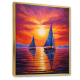 Sailboat Sunset Sails - Boat Sailing Canvas Wall Art