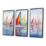 Miminimlaism Watercolor Regatta III - 3-Piece Canvas Wall Art