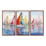 Miminimlaism Watercolor Regatta III - 3-Piece Canvas Wall Art