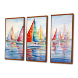 Miminimlaism Watercolor Regatta III - 3-Piece Canvas Wall Art