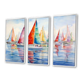 Miminimlaism Watercolor Regatta III - 3-Piece Canvas Wall Art