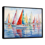 Miminimlaism Watercolor Regatta III - Transportation Canvas Wall Art