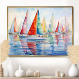 Miminimlaism Watercolor Regatta III - Transportation Canvas Wall Art