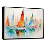 Minimalism Watercolor Regatta I - Boat Sailing Canvas Wall Art
