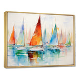 Minimalism Watercolor Regatta I - Boat Sailing Canvas Wall Art