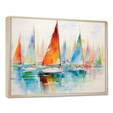 Minimalism Watercolor Regatta I - Boat Sailing Canvas Wall Art