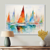 Minimalism Watercolor Regatta I - Boat Sailing Canvas Wall Art